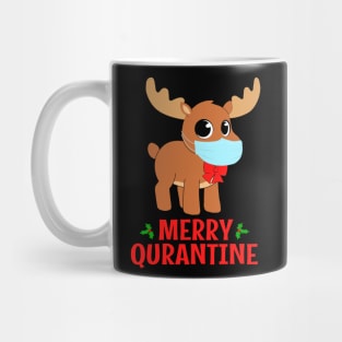 Merry Quarantine Christmas 2020 Deer Mask Mug